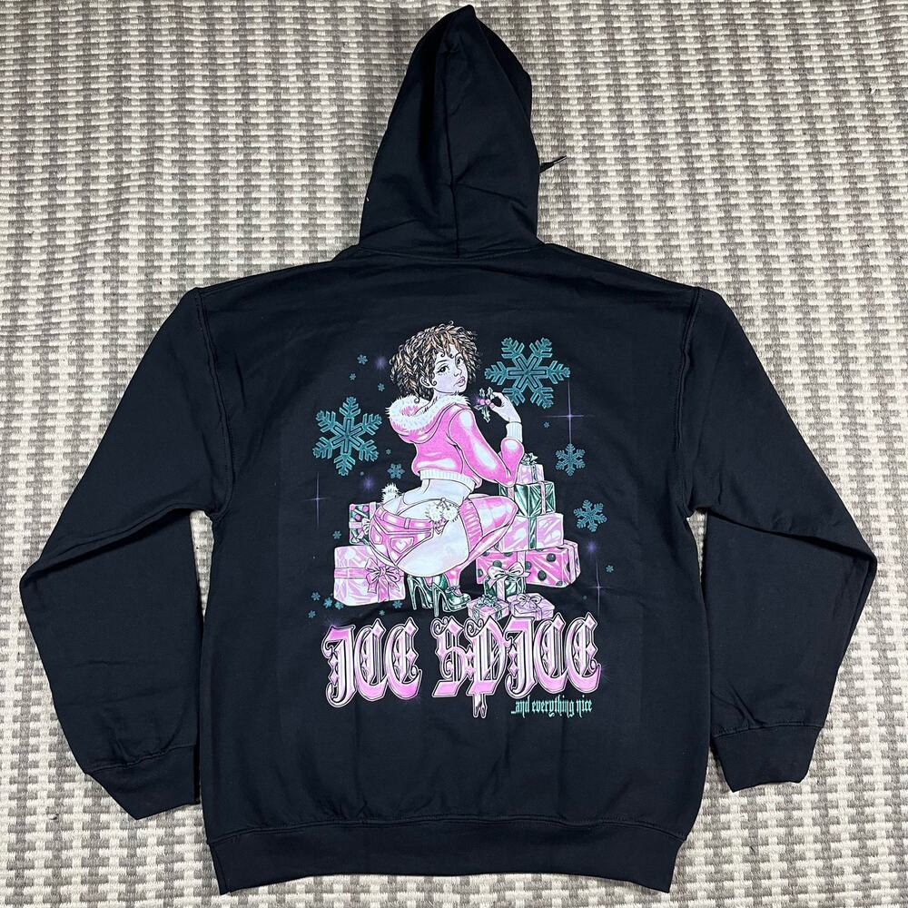 Ice‎ Spice Holiday Official Merch Pullover Black Hoodie Adult Sz M New